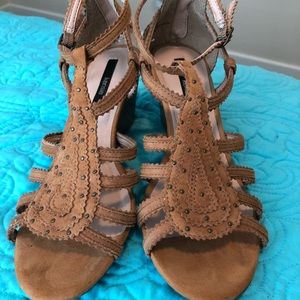 Kensie Sisha Wedge Sandals - Tan